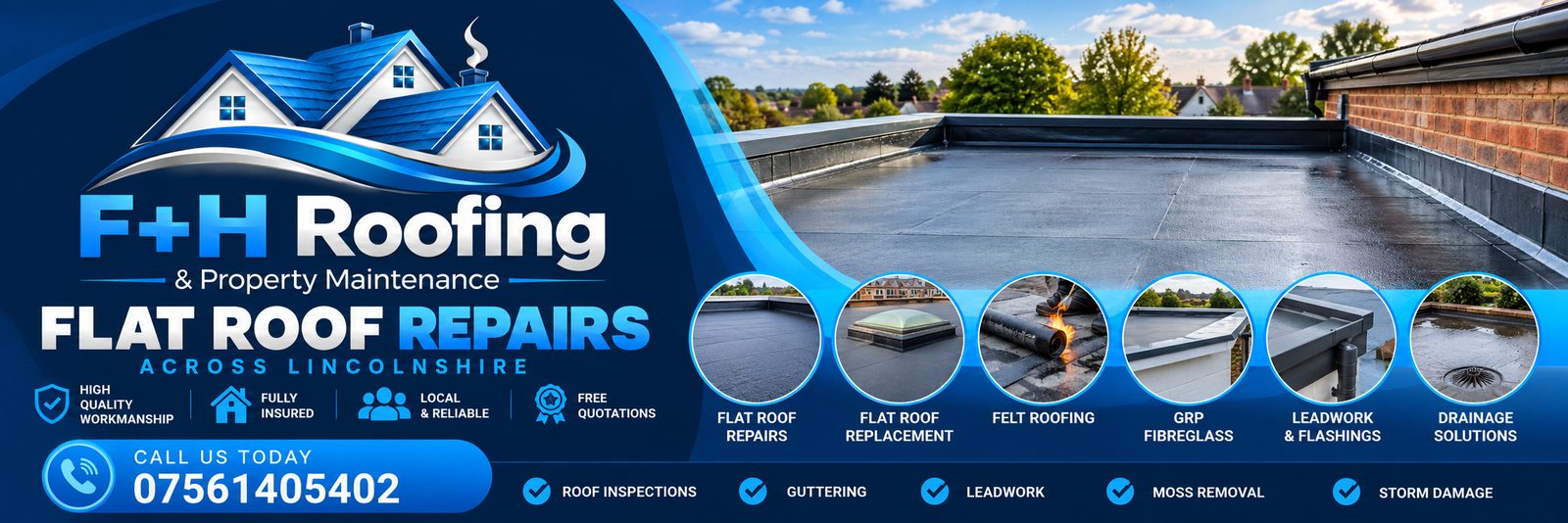 Flat Roof Repairs in Boston by F H Roofing Lincolnshire