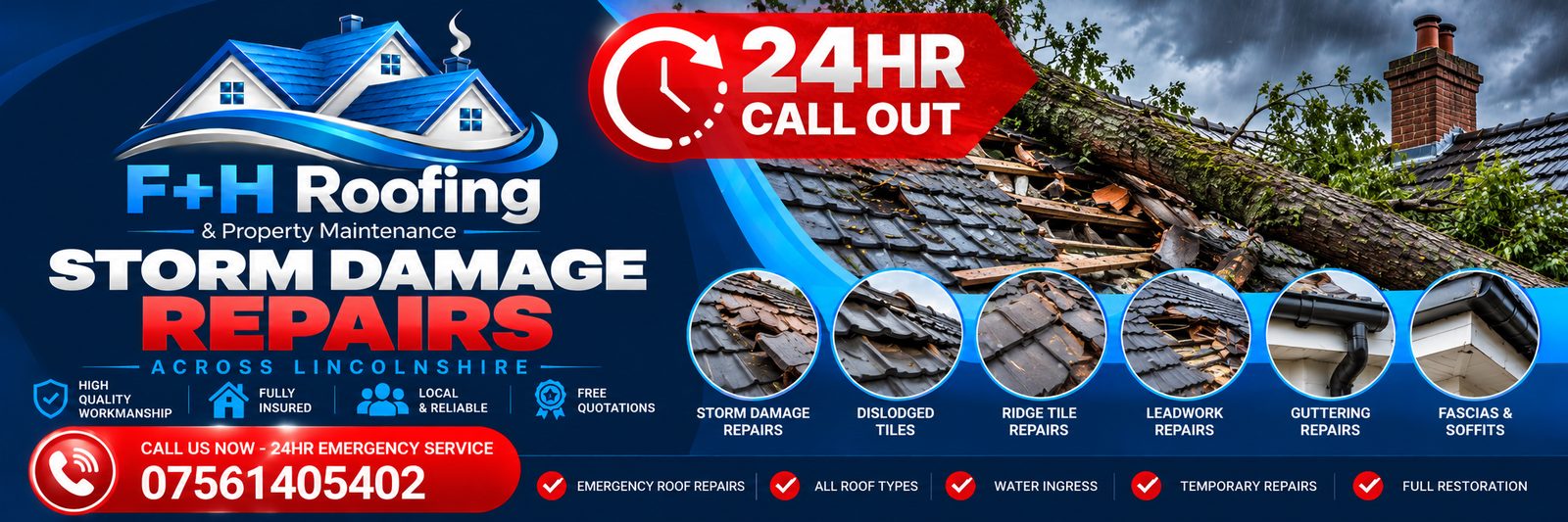 Storm Damage Repairs in Lincoln by F H Roofing Lincolnshire