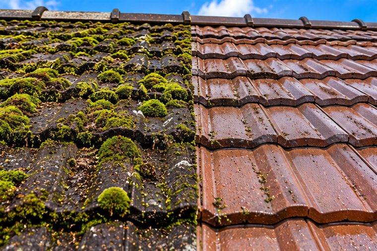 Roof moss removal illustration near Holbeach