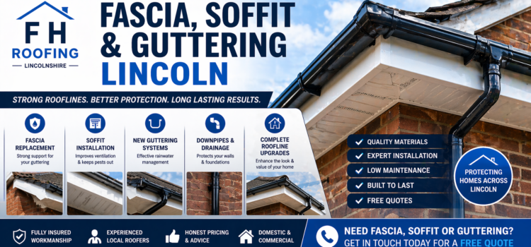 Need fascia, soffit & guttering in Lincoln? F H Roofing installs quality roofline systems, new gutters & replacements. Free quotes available today.